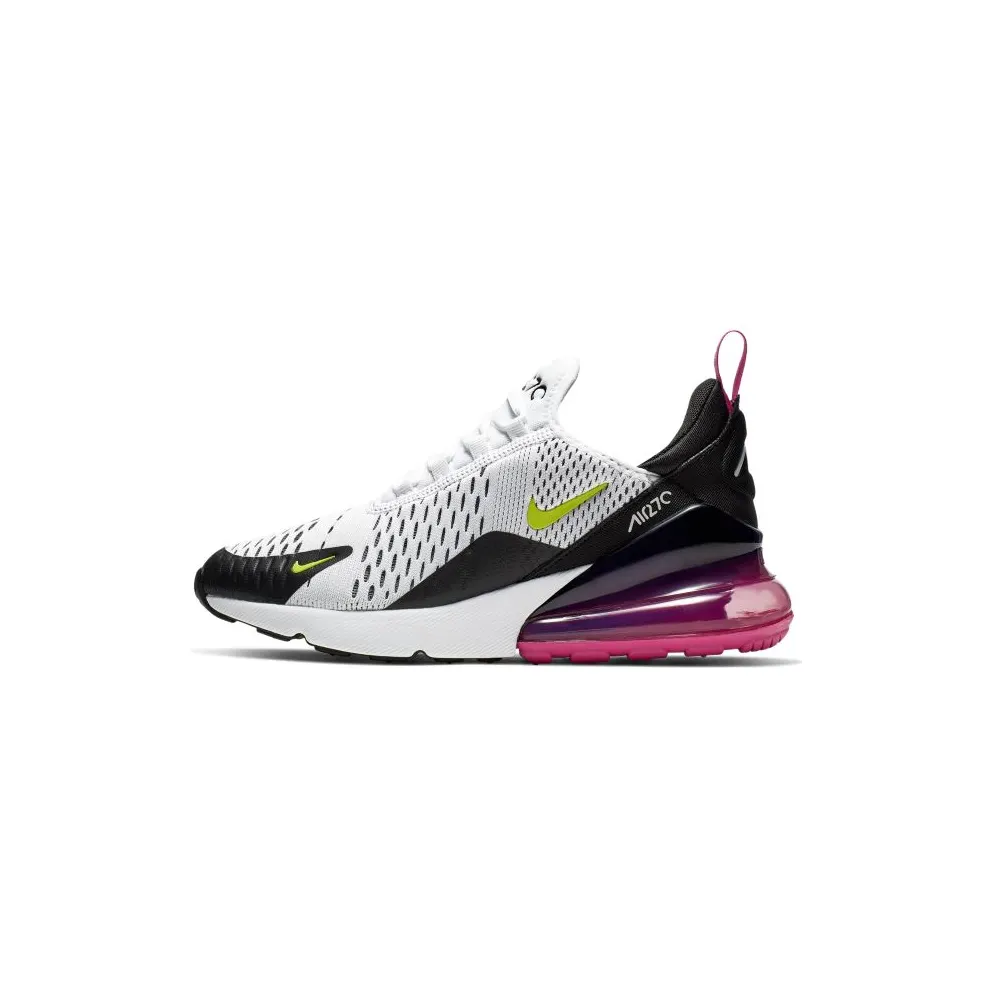 Nike Air Max 270 White Black Laser Fuchsia Volt (GS) White/Black-Laser Fuchsia-Volt (943345-102)