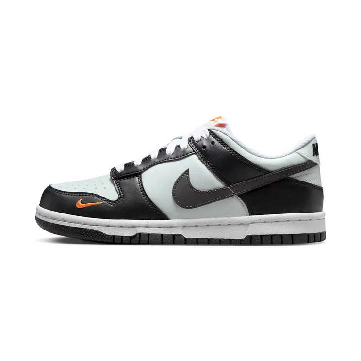 Nike Dunk Low Next Nature GS “Black / Light Silver / Bright Mandarin / Medium Ash” (FN7784-001)