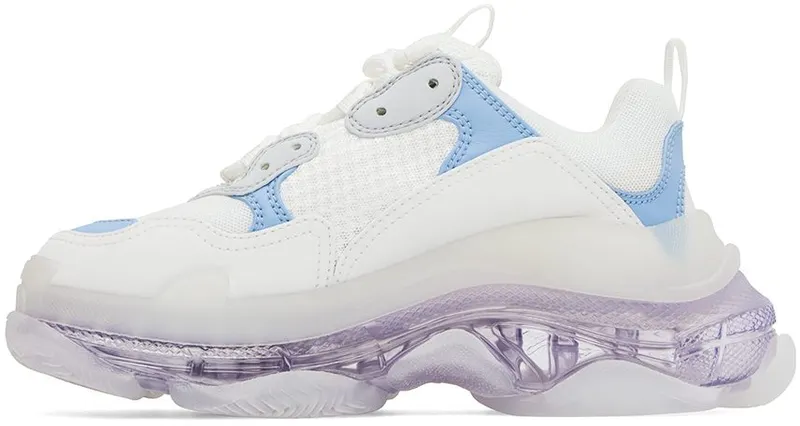 Balenciaga White Triple S 9944 Lg Blu/Grey/Lil (544351 W2GA3)