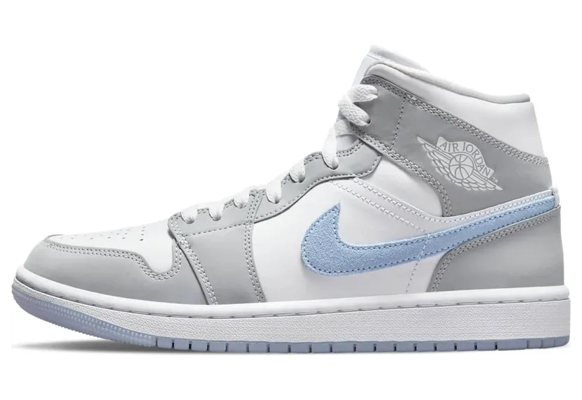 Air Jordan 1 Mid Wolf Grey (2021) “White / Wolf Grey / Aluminium” (BQ6472-105)