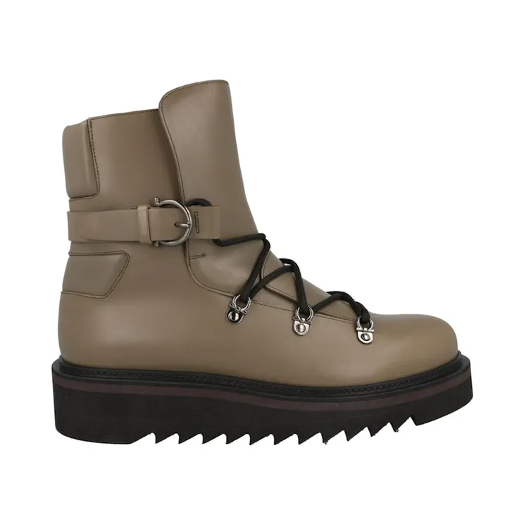 Ferragamo Giulio Lace-Up Demi Boots Beige (021157-758640-M)