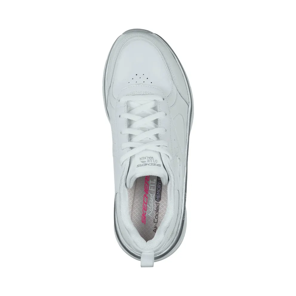 Skechers Relaxed Fit: D’Lux Walker Timeless Path “White / Silver (149312 Wsl)” (149312WSL)