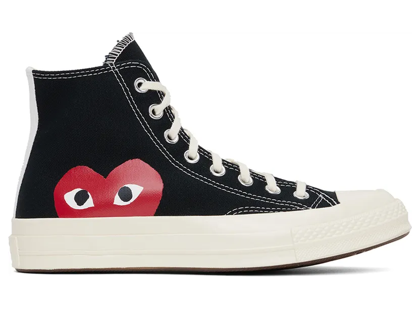 Comme des Garçons Play Black Converse Edition Half Heart Chuck 70 High Sneakers (P1K112)