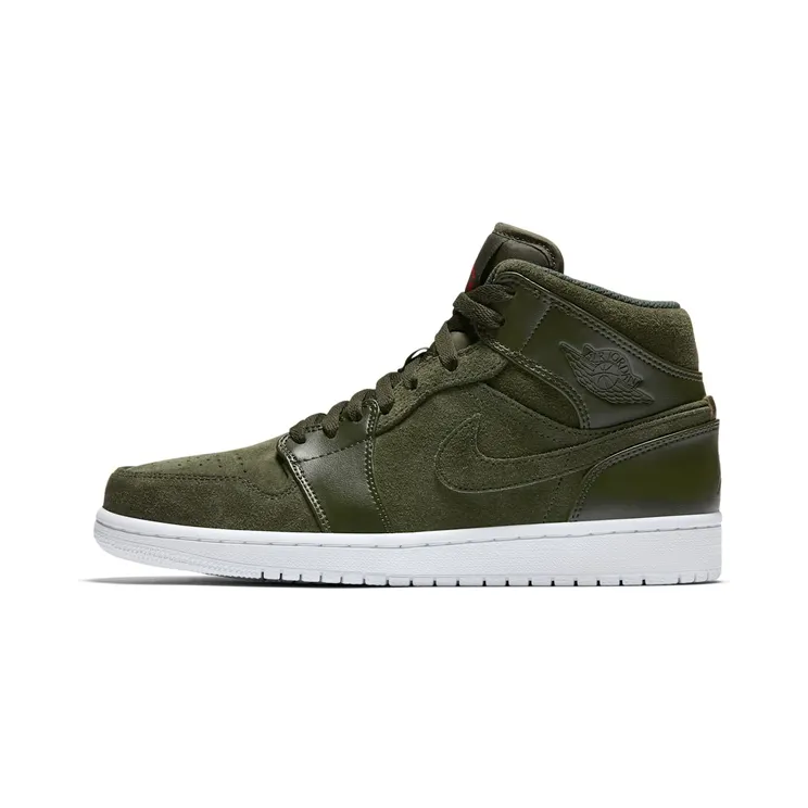 Jordan 1 Retro Mid “Sequoia / White / Max Orange” (554724-302)