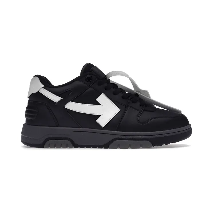 OFF-WHITE Out Of Office OOO Low Tops Black Grey White SS22 (OMIA189C99LEA0011001)