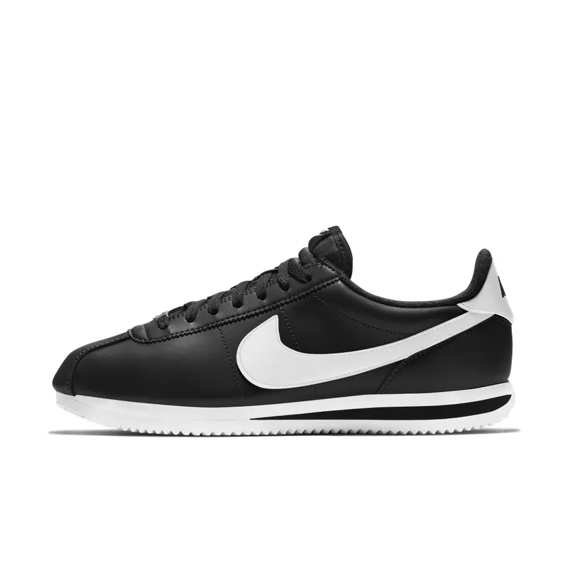 Nike Cortez Basic Black White Black/White-Metallic Silver (819719-012)