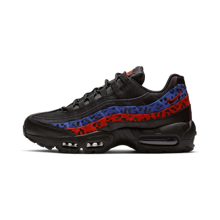 Nike Air Max 95 Premium Black Leopard “Black / Habanero Red / Racer Blue” (CD0180-001)