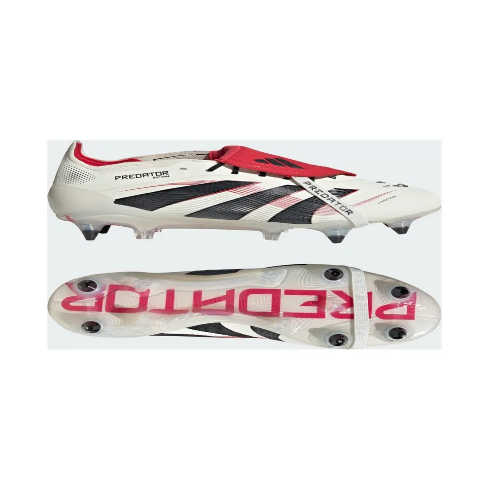adidas Predator Elite Fold-over Tongue Soft Ground Boots “Off White / Core Black / Pure Ruby” (JQ7821)