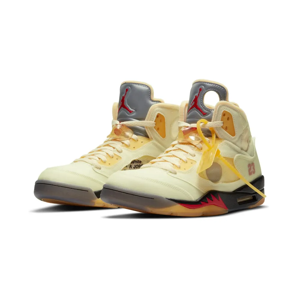 Jordan 5 Retro OFF-WHITE Sail Sail/Fire Red-Muslin-Black (DH8565-100)