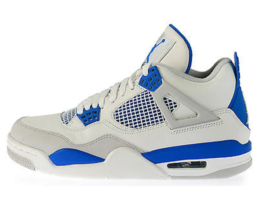 Air Jordan 4 Retro White Military Blue Grey (308497-105)