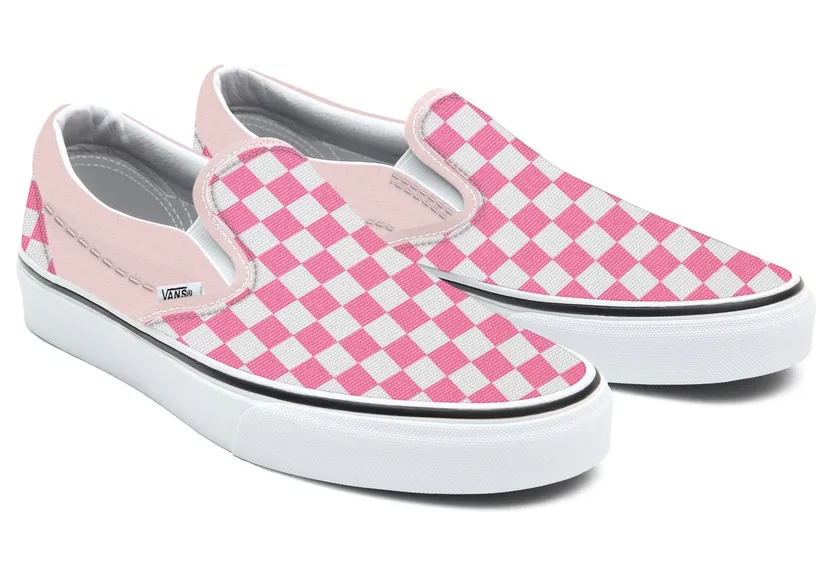 VANS Gepersonaliseerde Pink Checkerboard Slip-on Roze (VN0A3CST058)