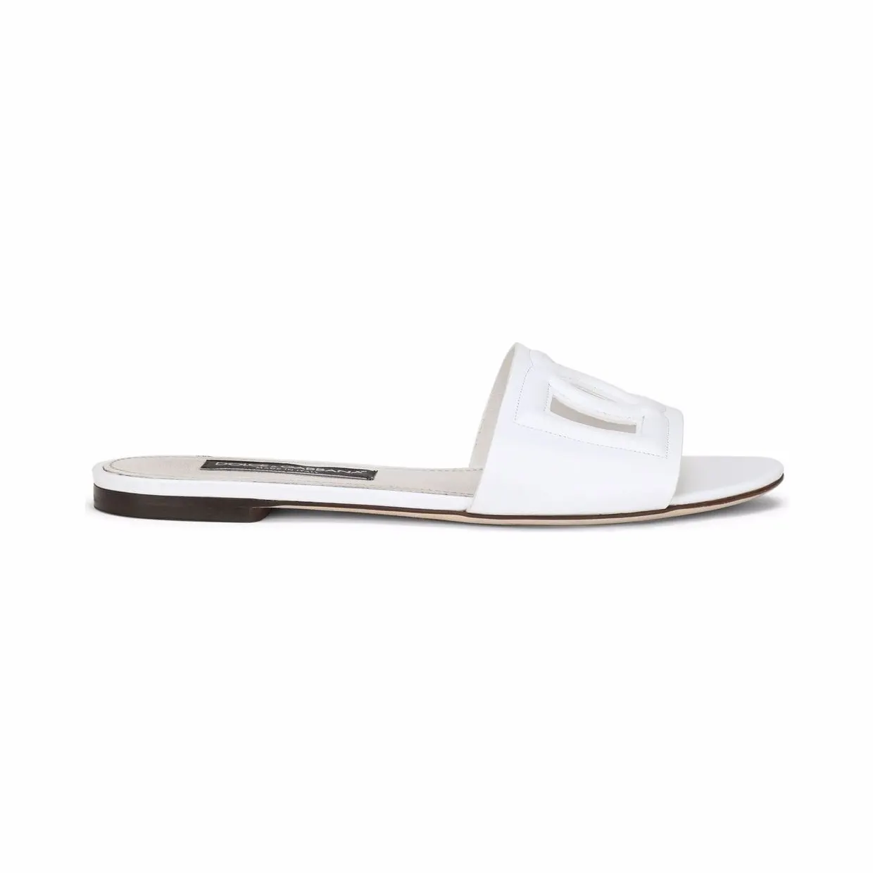 DOLCE & GABBANA – Leather Slide with Dg Logo – Woman – Size 38 (CQ0436AY32980001)