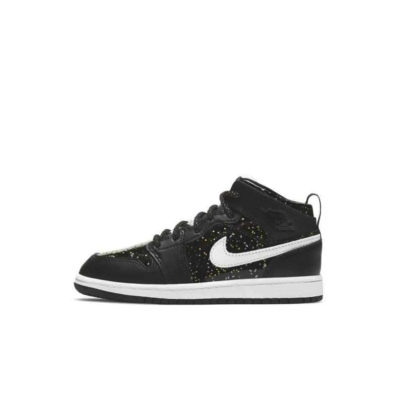 Jordan 1 Mid SE Black Glitter (PS) (AV5173-001)
