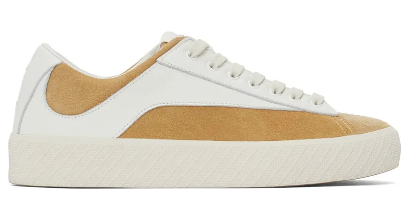 BY FAR White & Tan Suede Rodina Sneakers (22CRROASDU)