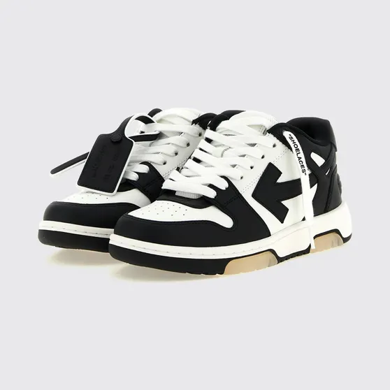 Off-White Out Of Office Bicolor Leather Sneakers with Applied Logo White 1 (W259C9L0060110)