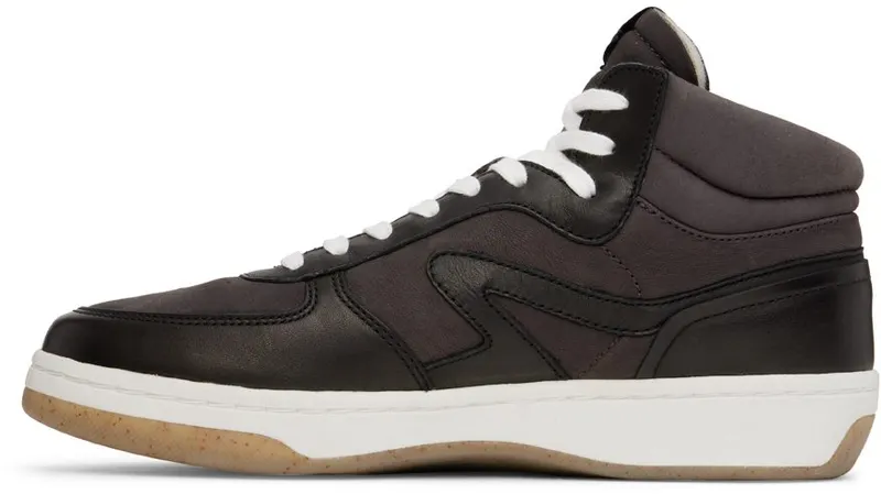 rag & bone Black Retro Court Mid SOFTBLKNB (MGF22FF003AN3)