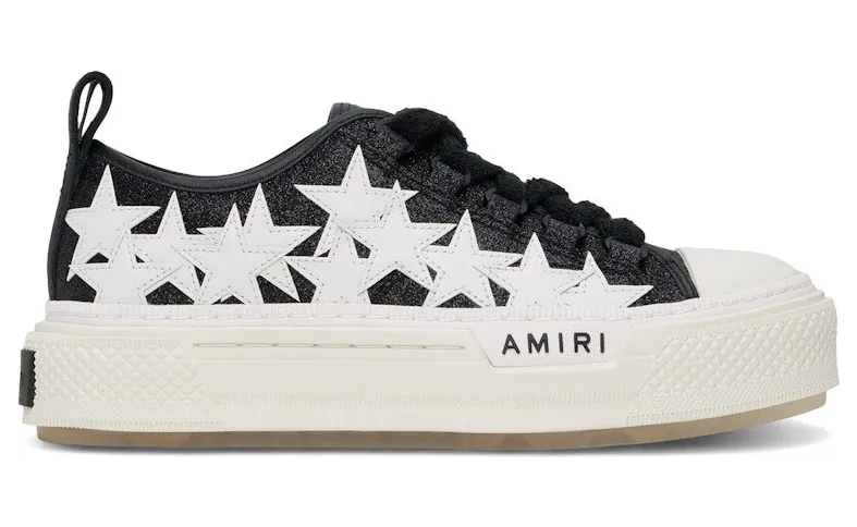 AMIRI Stars Court Low Black Glitter White (AWFOSR1106-001)
