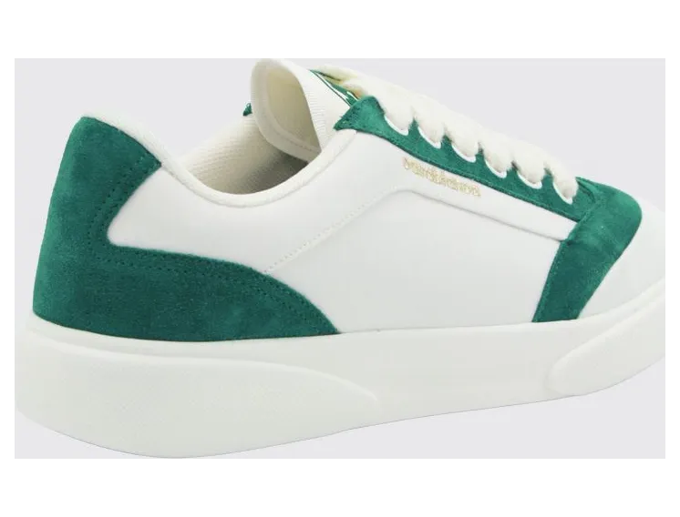 Casablanca Bicolor Leather and Fabric Sneakers with Round Toe White (APF26SNK02502M) (2)