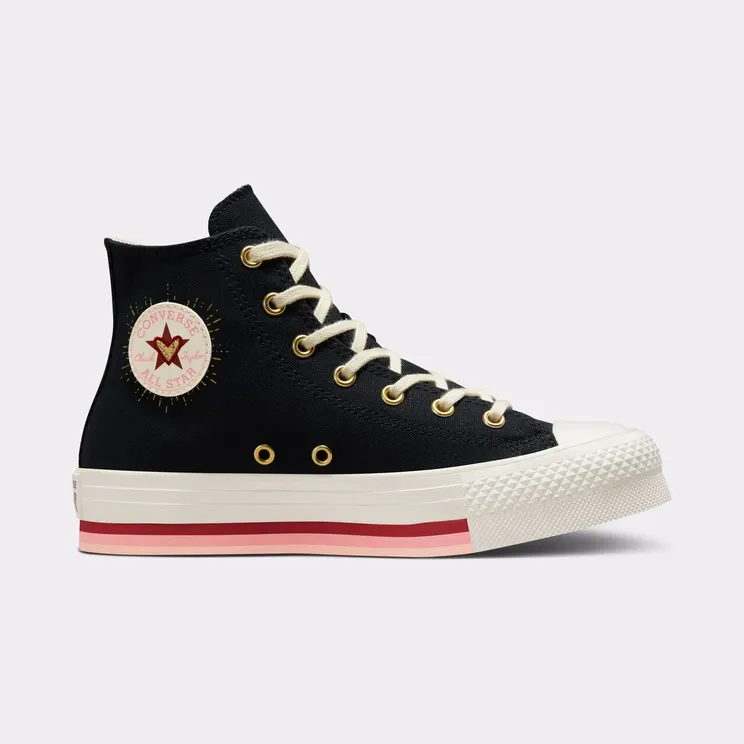 Converse Chuck Taylor All Star Lift Platform Hearts Black/egret/back Ally Brick (A03007C)