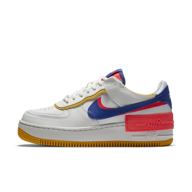 Nike Air Force 1 Shadow White Flash Crimson Astronomy Blue (W) Summit White/Flash Crimson-Dark Sulfur-Astronomy Blue (CI0919-105)