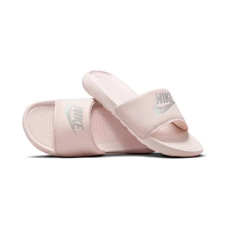 Nike Victori One Slide “Barely Rose / Metallic Silver” (CN9677-600)