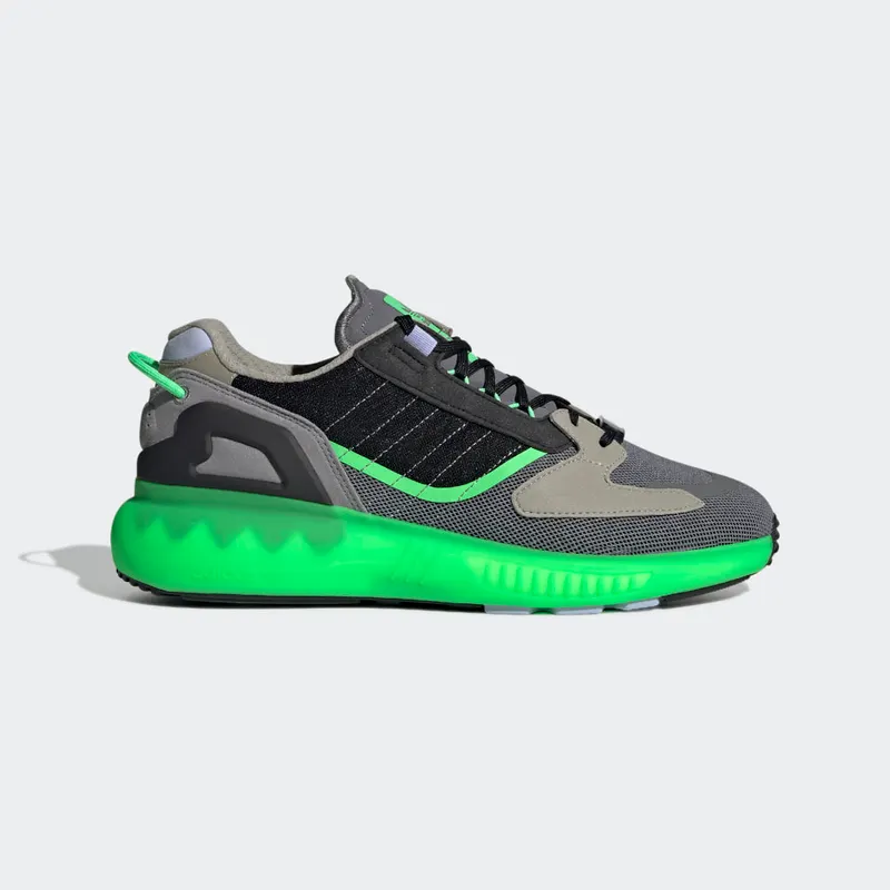 Adidas ZX 5K BOOST Grey Three / Core Black / Screaming Green (GV7701)