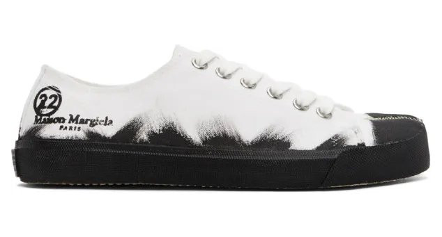 Maison Margiela White and Black Vandal Tabi Sneakers (S37WS0495 P3719 H8327)