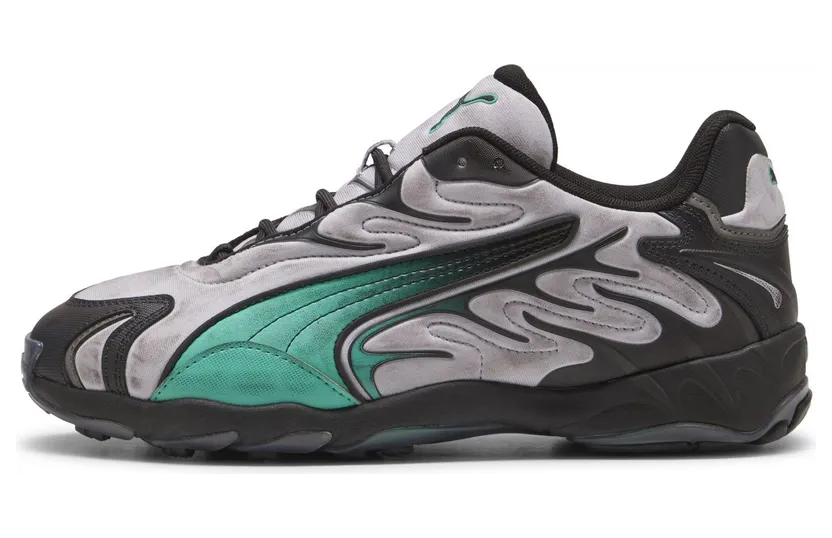 Puma Inhale Distressed “Vibrant Silver / Vibrant Green” (404532_01)