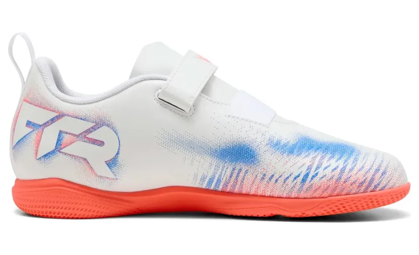 Puma Future 8 Play IT Fußballschuhe Kinder 01 – PUMA white/PUMA black/glowing red 34 für Kinder, weiß, Größe 28 EU / 10 Kids UK (108629)