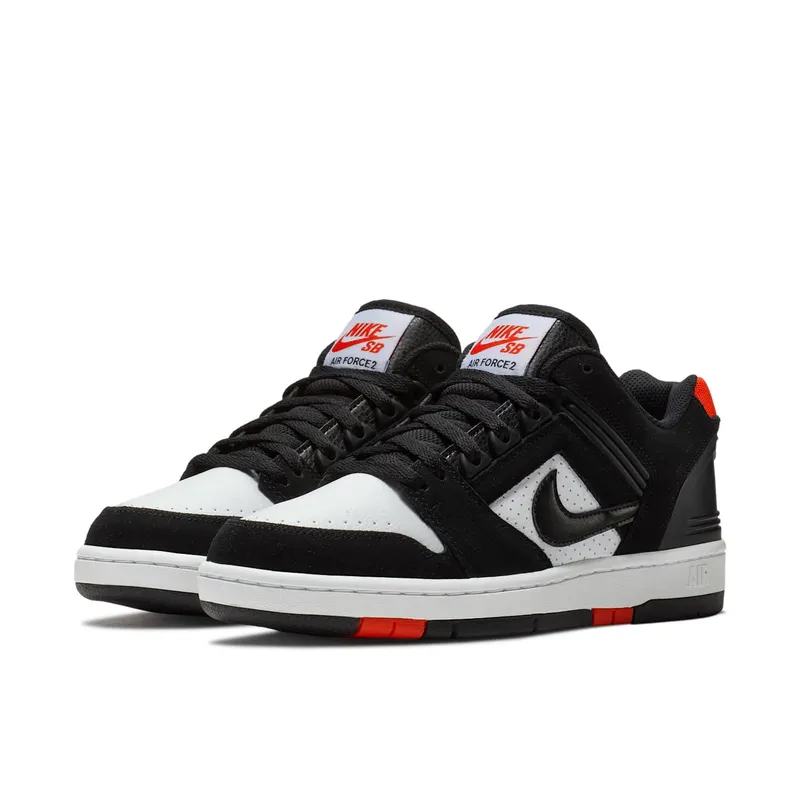 Nike SB Air Force 2 Low Black White Habanero Red Black/White-Habanero Red (AO0300-006)