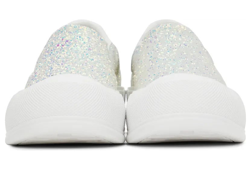 Alexander McQueen White Glitter Slip-On Sneakers (685689W4SA2) (2)
