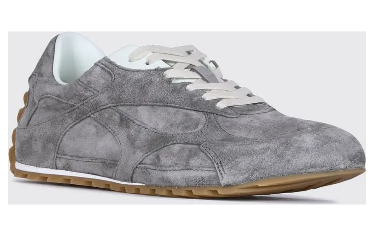 Bottega Veneta Orbit Flash Suede Sneakers with Notched Sole Grey (867941V3MS01596)