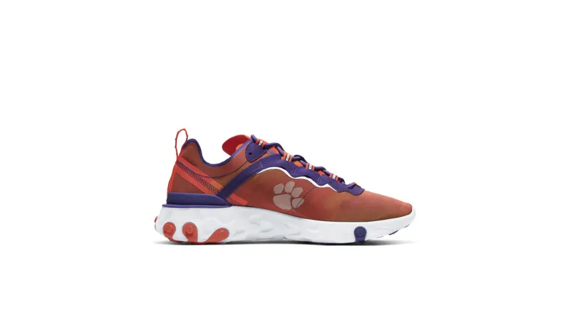 Nike React Element 55 Clemson University Orange/White-New Orchid (CK4796-800)