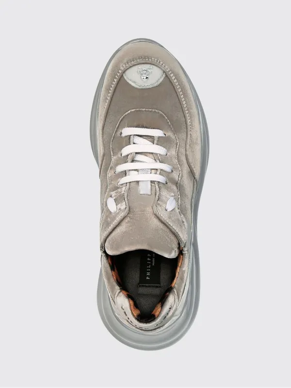 Philipp plein Velvet Low-Top Sneakers with Chunky Sole Silver (FAASWSC2197PTE003N70) (2)