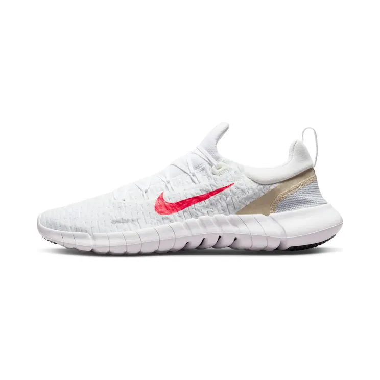 Nike Free Run 5.0 Next Nature White Siren Red Sanddrift “White / Off-White / Pure Platinum / Siren Red” (CZ1884-101)