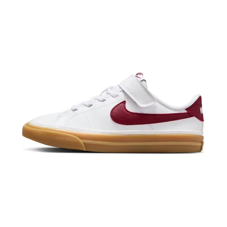 Nike Court Legacy “White / Gum Yellow / Team Red” (DA5381-132)