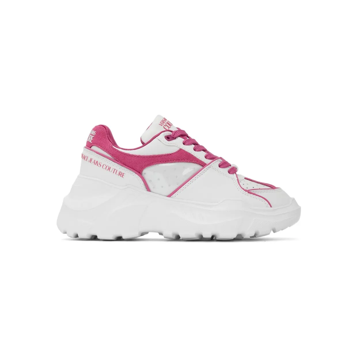 Versace Jeans Couture Off-White & Pink Speedtrack Low Sneakers (E71VA3SC4EZP064)