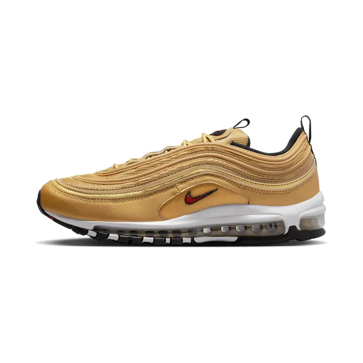 Nike Air Max 97 OG Gold Bullet 2023 “Metallic Gold / Black / White / Varsity Red” (DM0028-700)