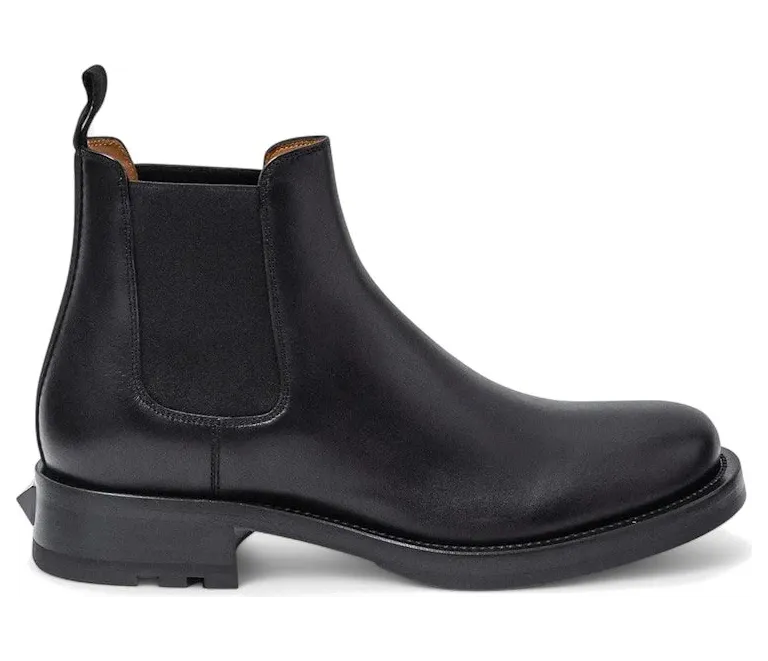 Valentino Garavani Roman Stud Leather Ankle Boots Black (WY2S0E58 ZQK 0NO)