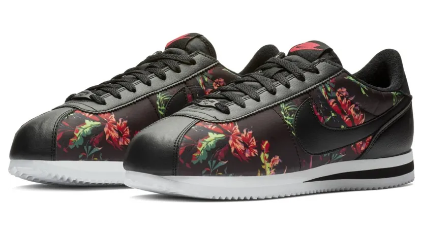 Nike Cortez Basic ‘Floral Pack’ Black/Black-Red Orbit-Summit White (BV6067-001)