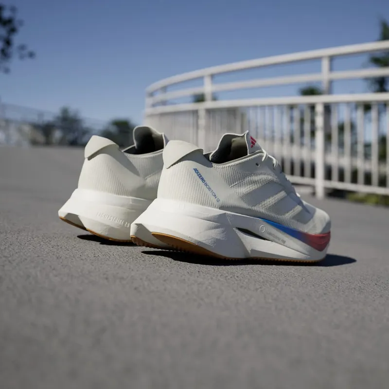 Adidas Adizero Boston 12 Core White / Matte Silver / Pure Ruby (JI4480)