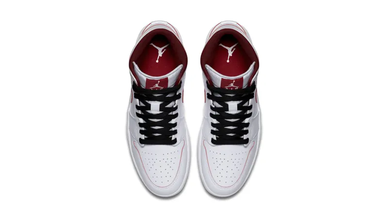 Jordan 1 Retro Mid White Gym Red Black White/Gym Red-Black (554724-103)