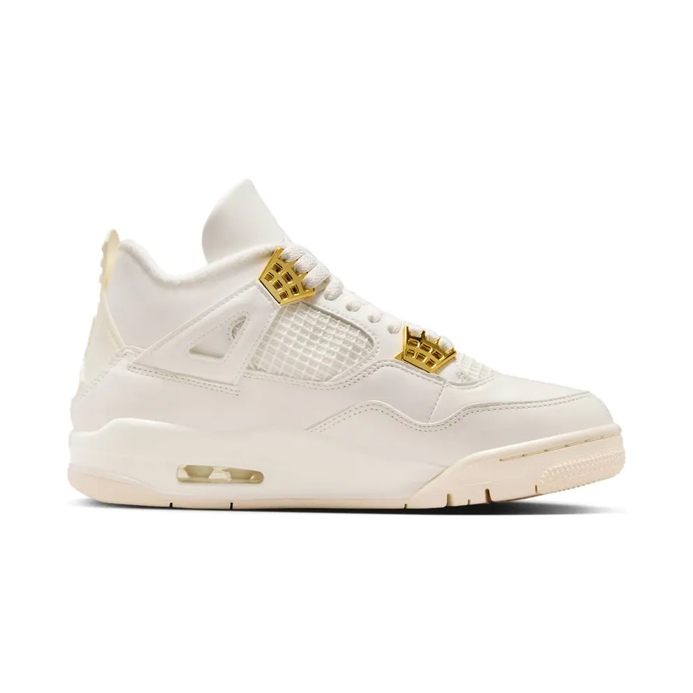 Air Jordan 4 Retro ‘White and Gold’ Sail/Black/Metallic Gold (AQ9129-170)
