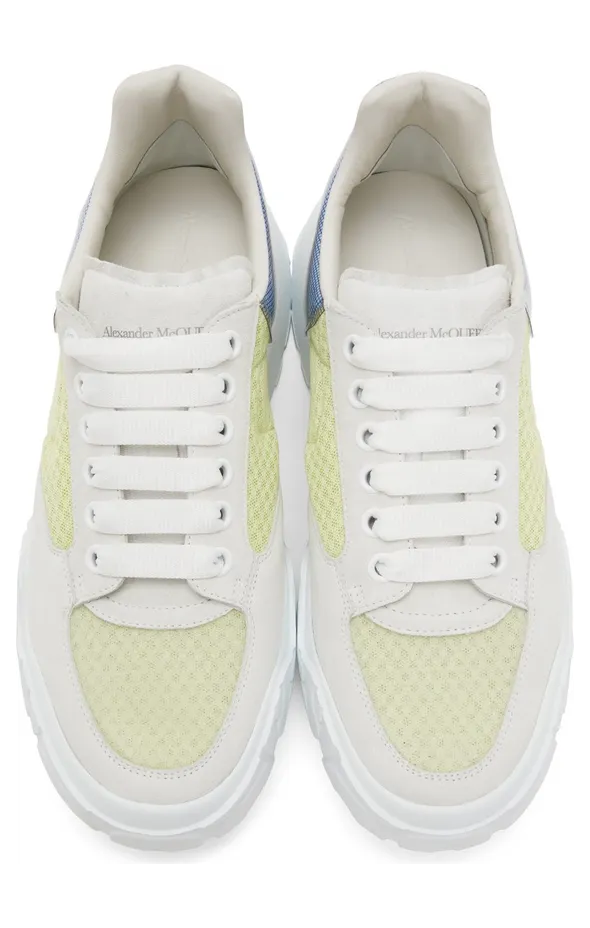 Alexander McQueen SSENSE Exclusive Off-White & Blue Court Trainer 3811 L./W/C./B./W/B. (662662W4QH2) (5)