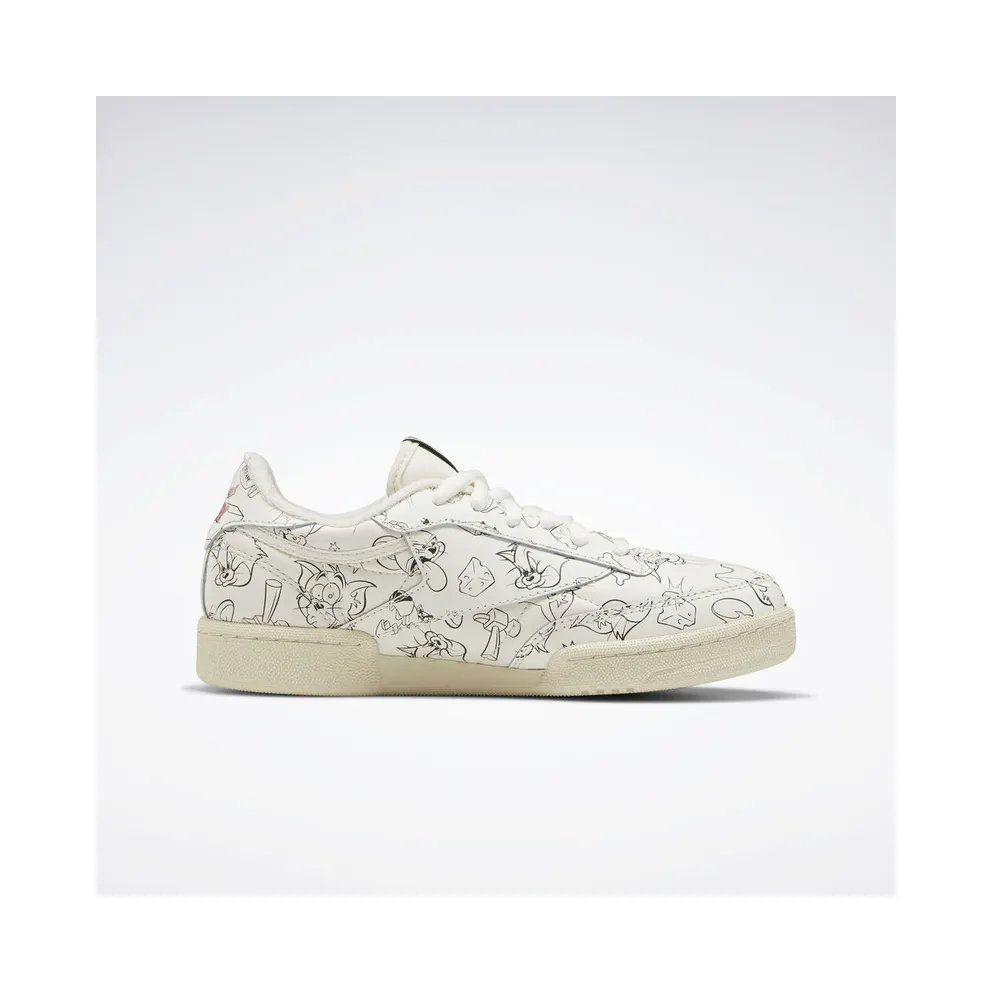 Reebok Club C Tom & Jerry All-Over (GS) Chalk/Paper White-Excellent Red (Other Brands Other)