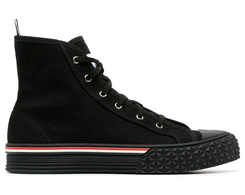 Thom Browne High-Top-Sneakers mit RWB-Streifen – Schwarz (MFD243AF0102)