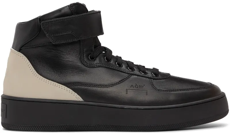 A-COLD-WALL* Black Leather Rhombus Hi-Top (ACWUF009)