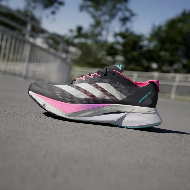 Adidas Adizero Boston 12 Grey Five / Crystal Jade / Lucid Pink (JI4481)