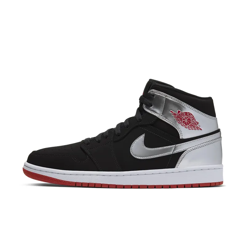 Jordan 1 Mid Johnny Kilroy Black/Gym Red-Metallic Silver (554724-057)
