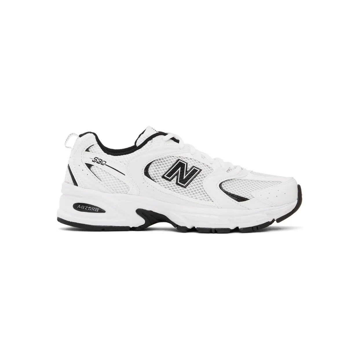 New Balance White & Black 530 Sneakers (MR530EWB)